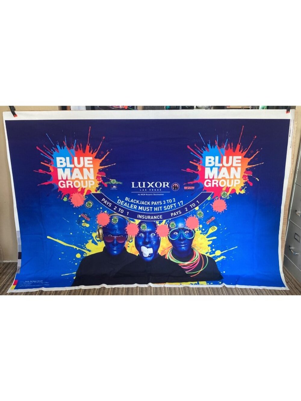 Luxor Las Vegas Blue Man Group Blackjack Felt Tablecloth - Unused RARE Unique